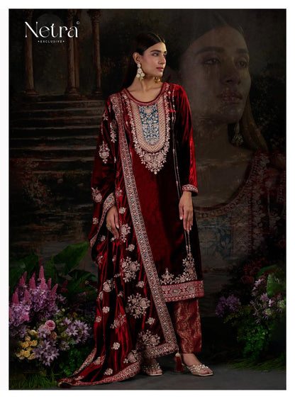 Snehal Netra Pure Viscose Velvet Suits Wholesaler Gujarat