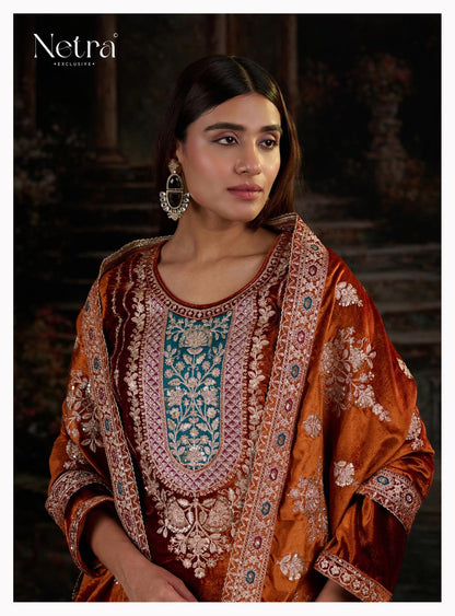 Snehal Netra Pure Viscose Velvet Suits Wholesaler Gujarat