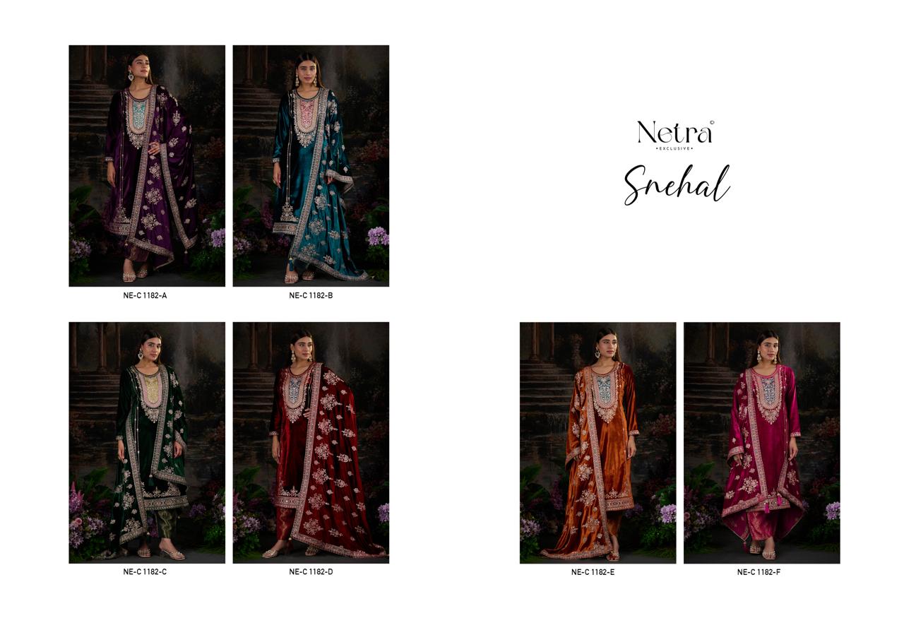 Snehal Netra Pure Viscose Velvet Suits Wholesaler Gujarat