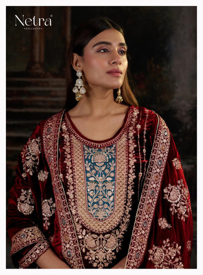 Snehal Netra Pure Viscose Velvet Suits Wholesaler Gujarat