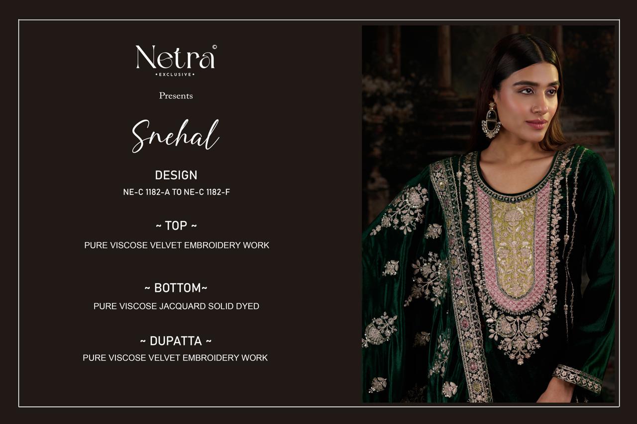 Snehal Netra Pure Viscose Velvet Suits Wholesaler Gujarat