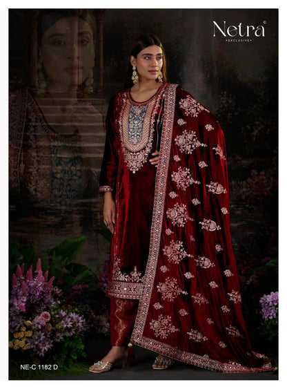 Snehal Netra Pure Viscose Velvet Suits Wholesaler Gujarat