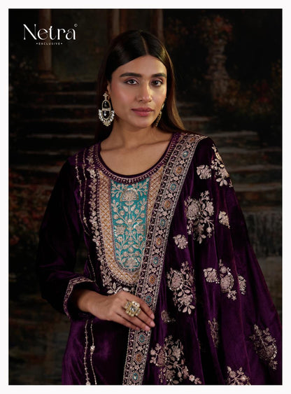 Snehal Netra Pure Viscose Velvet Suits Wholesaler Gujarat