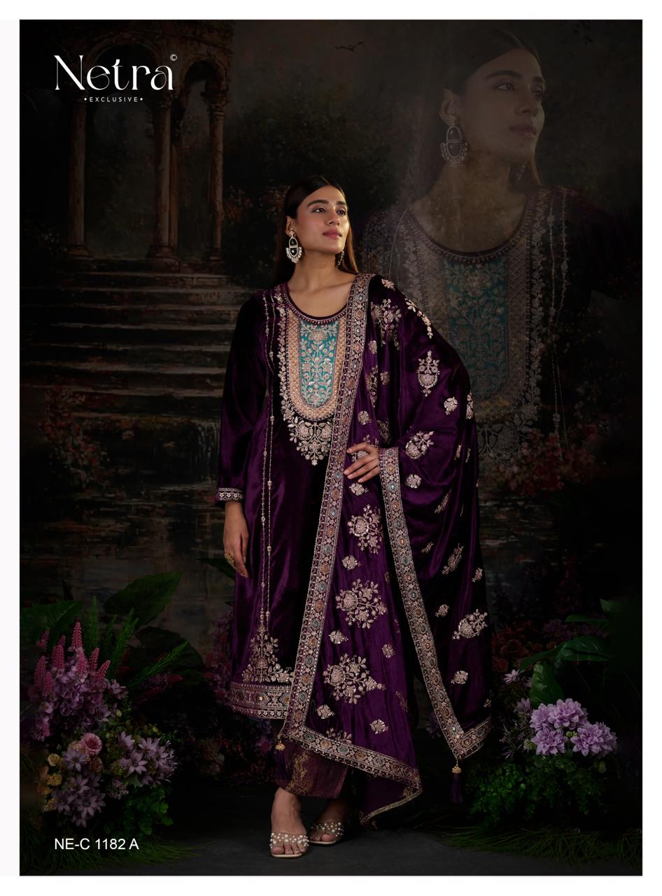 Snehal Netra Pure Viscose Velvet Suits Wholesaler Gujarat