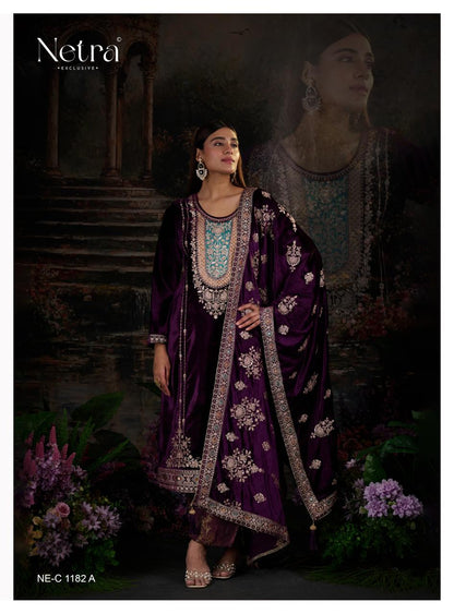 Snehal Netra Pure Viscose Velvet Suits Wholesaler Gujarat