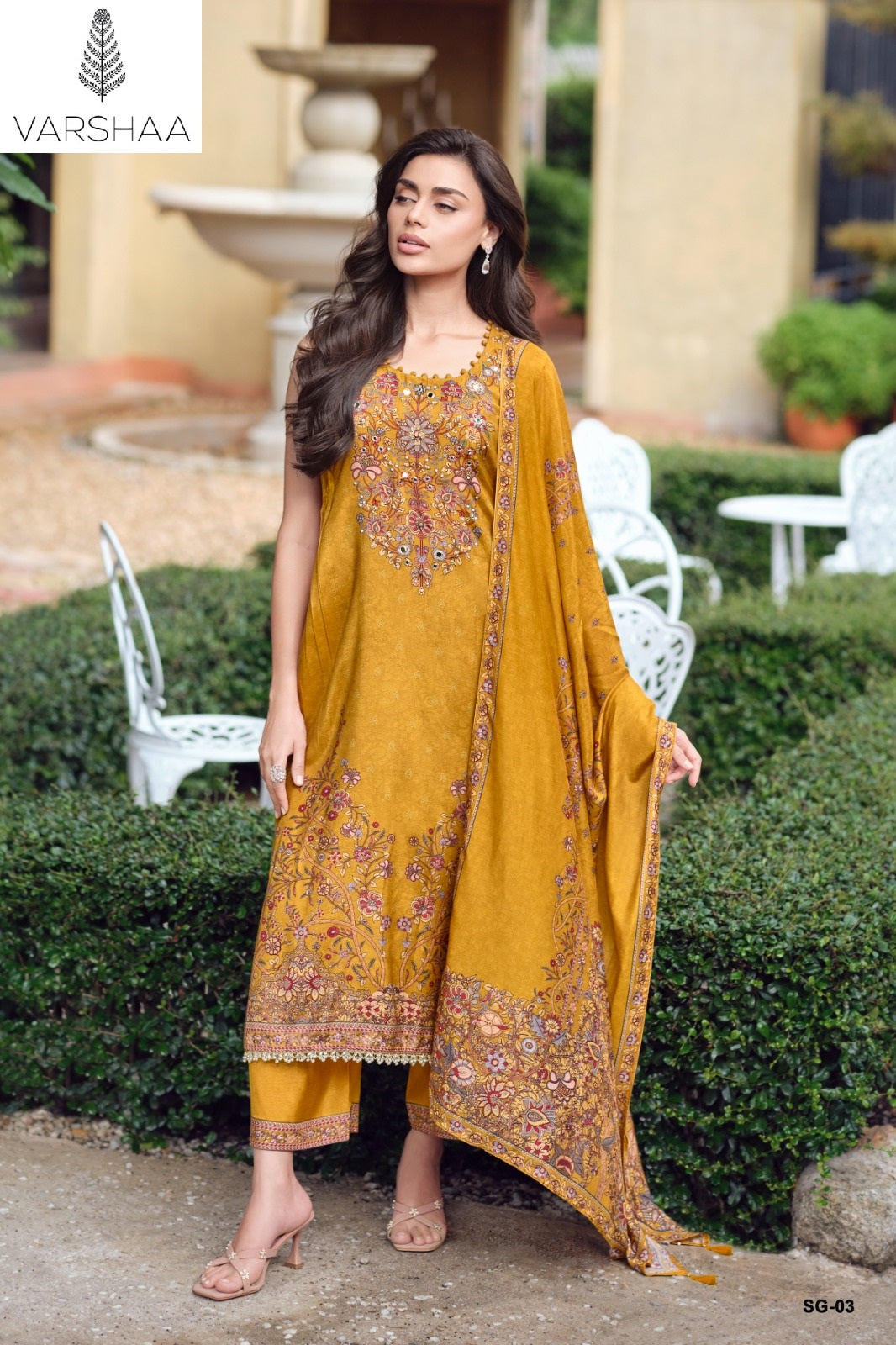 Snigdha Varshaa Viscose Muslin Pant Style Suits Exporter Ahmedabad