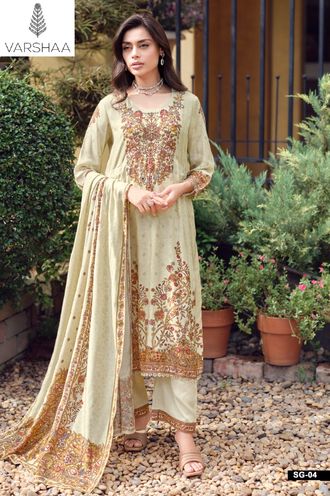 Snigdha Varshaa Viscose Muslin Pant Style Suits Exporter Ahmedabad
