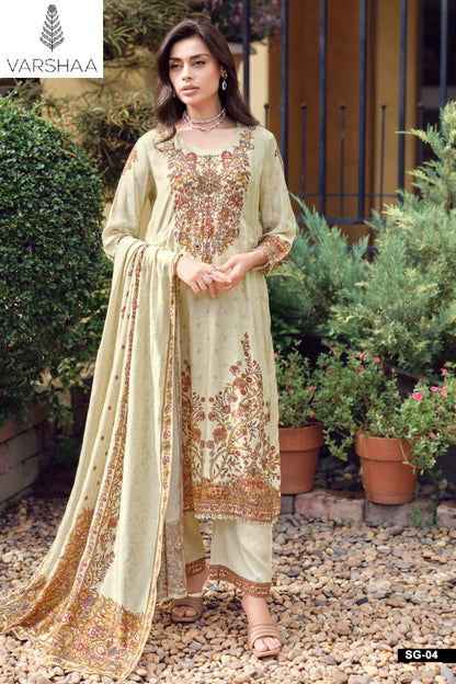 Snigdha Varshaa Viscose Muslin Pant Style Suits Exporter Ahmedabad
