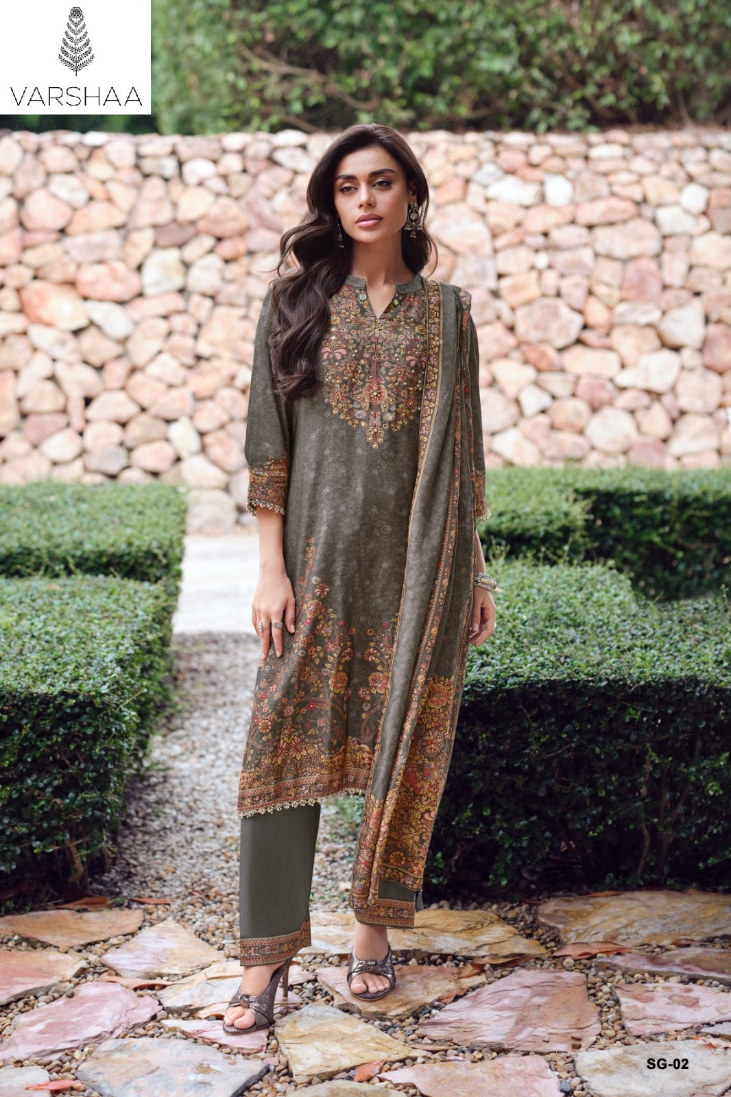 Snigdha Varshaa Viscose Muslin Pant Style Suits Exporter Ahmedabad