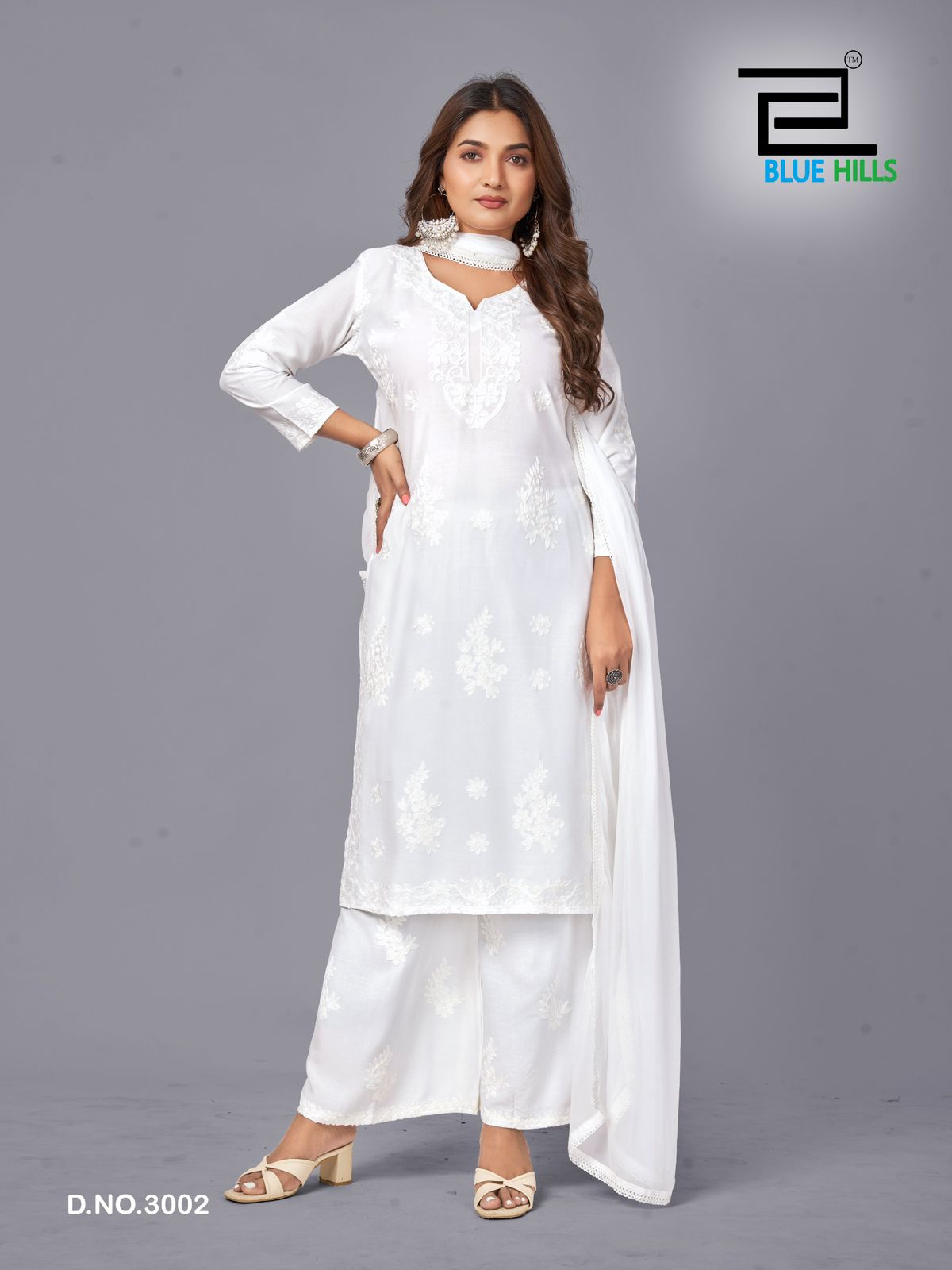 Snow White Vol 3 Blue Hills Rayon 14Kg Readymade Plazzo Style Suits Manufacturer Gujarat