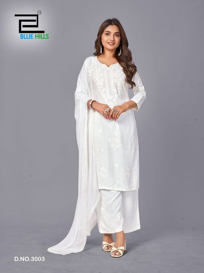 Snow White Vol 3 Blue Hills Rayon 14Kg Readymade Plazzo Style Suits Manufacturer Gujarat