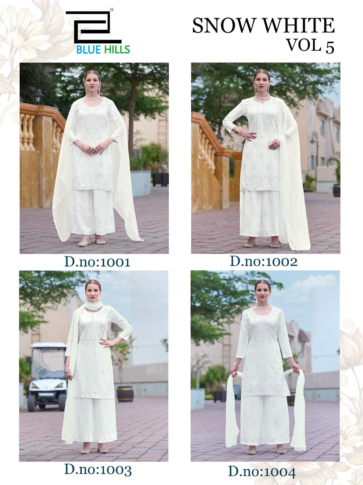 Snow White Vol 5 Blue Hills Rayon 14Kg Readymade Plazzo Style Suits Manufacturer Ahmedabad