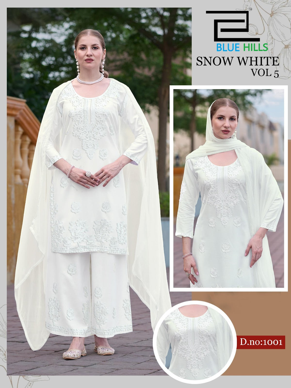 Snow White Vol 5 Blue Hills Rayon 14Kg Readymade Plazzo Style Suits Manufacturer Ahmedabad