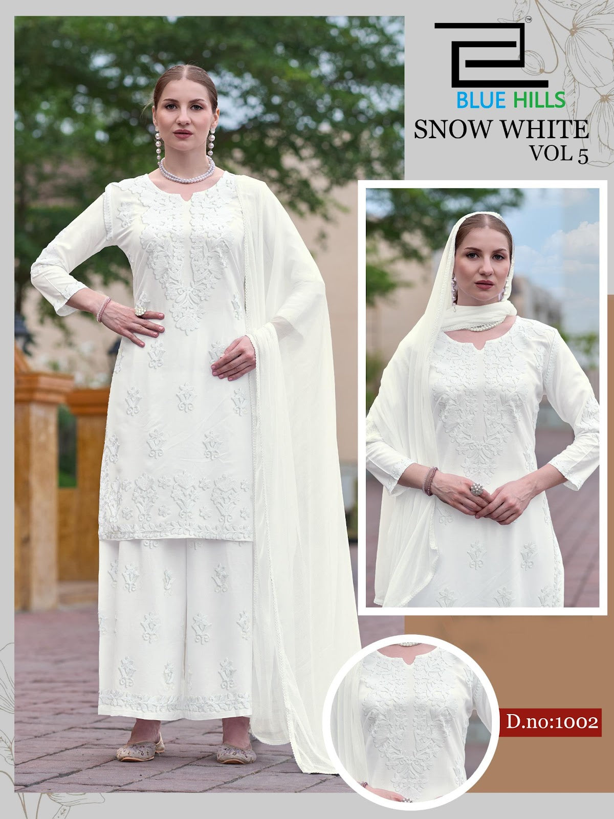 Snow White Vol 5 Blue Hills Rayon 14Kg Readymade Plazzo Style Suits Manufacturer Ahmedabad