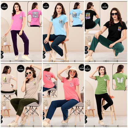 Snw Ns 1303 Cozybee Cotton Biowashed Pyjama Night Suits Wholesale