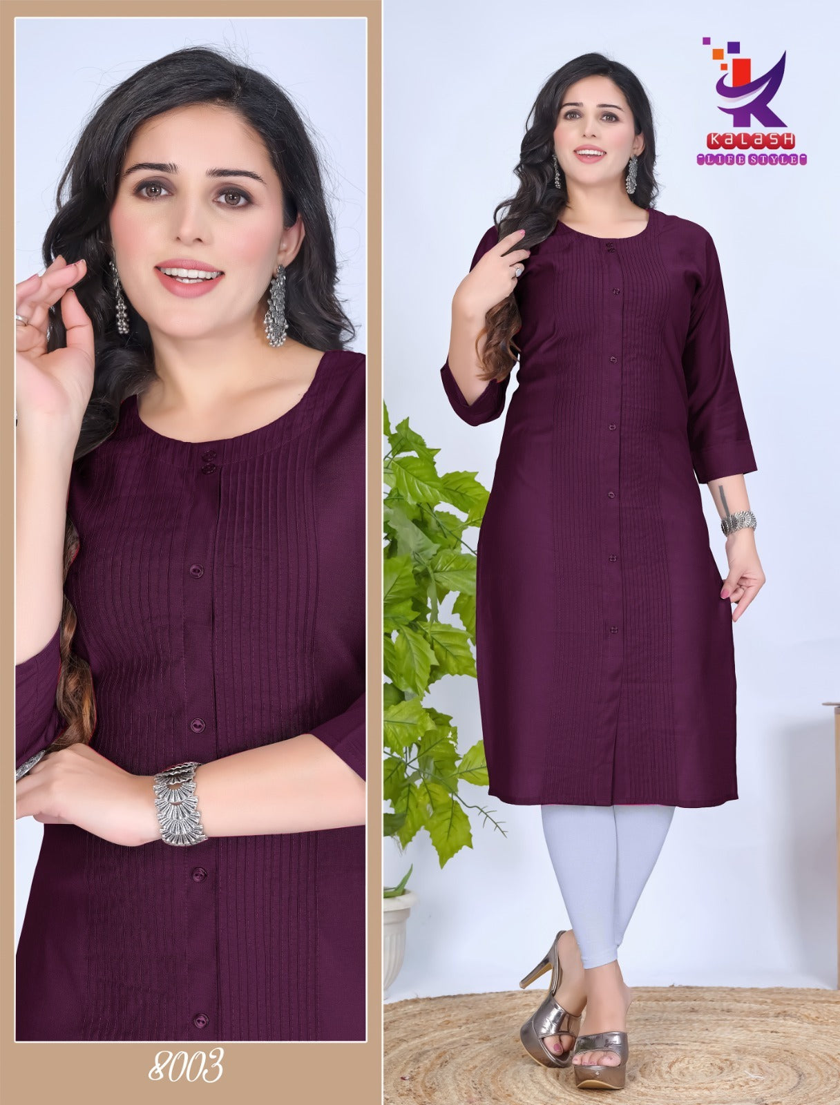 So Beautiful 7 Mlm Kalash Lifestyle Vertican Straight Cut Kurtis Wholesale Price