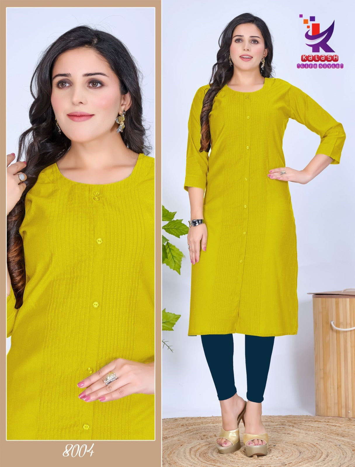 So Beautiful 7 Mlm Kalash Lifestyle Vertican Straight Cut Kurtis Wholesale Price