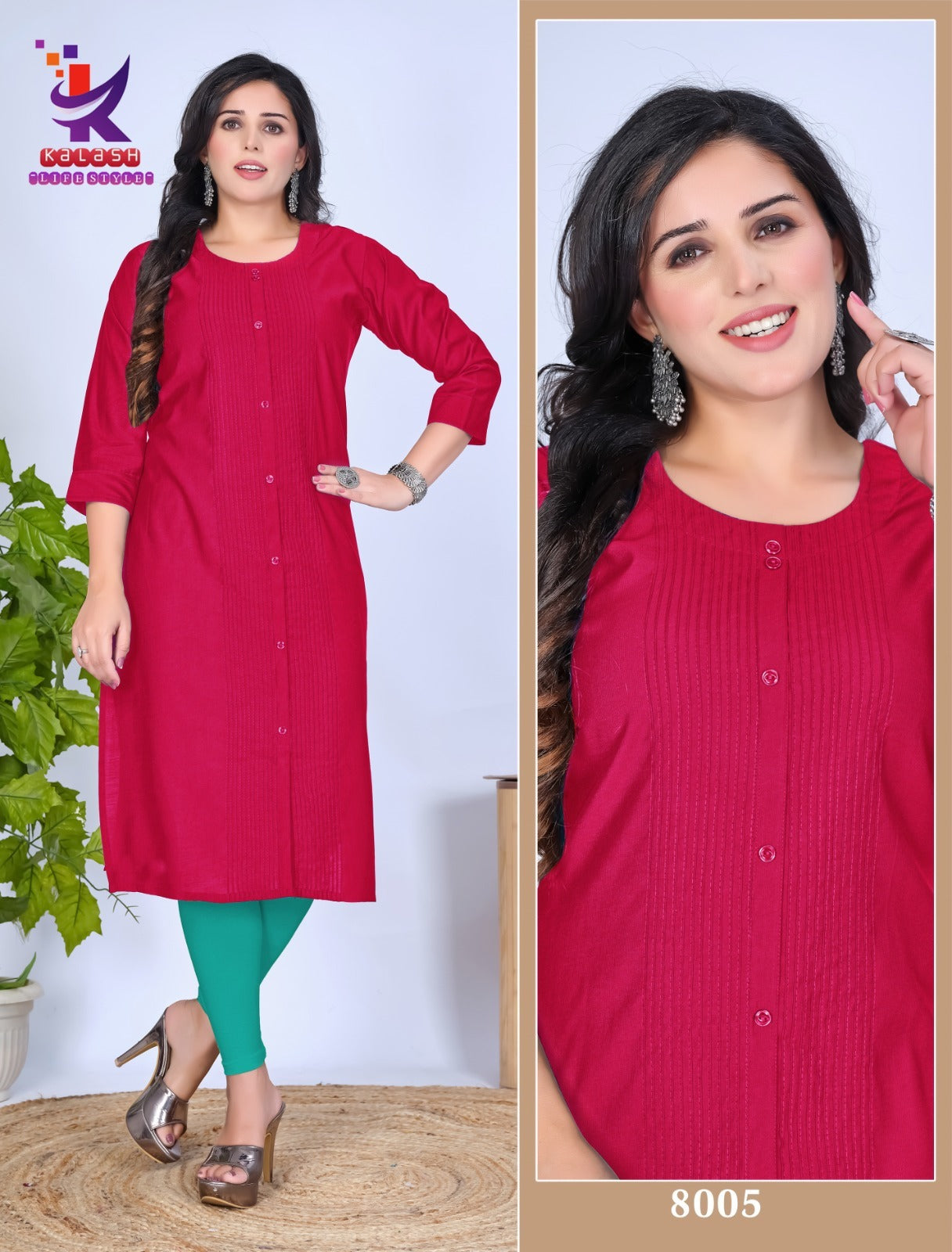 So Beautiful 7 Mlm Kalash Lifestyle Vertican Straight Cut Kurtis Wholesale Price