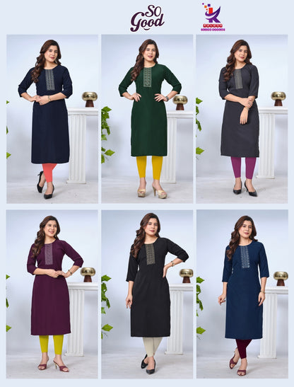So Good Mlm Kalash Lifestyle Imported Long Straight Kurti Wholesale Rate