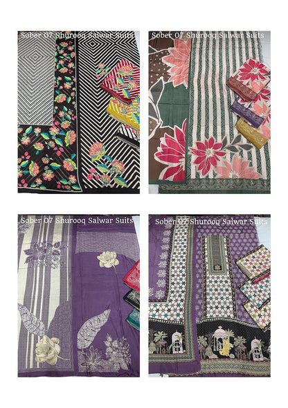 Sober 07 Shurooq Pure Muslin Salwar Suits Exporter Ahmedabad