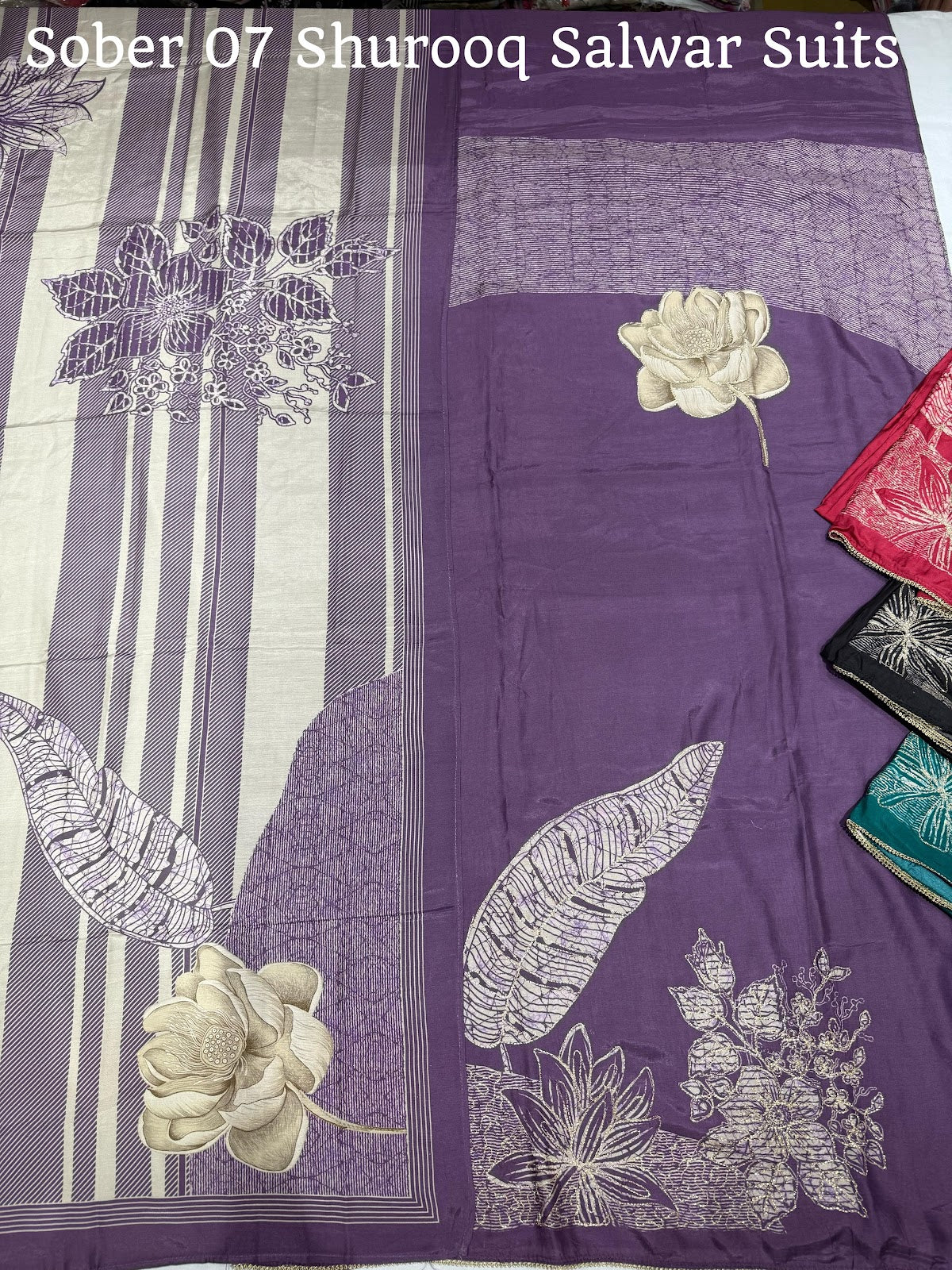 Sober 07 Shurooq Pure Muslin Salwar Suits Exporter Ahmedabad