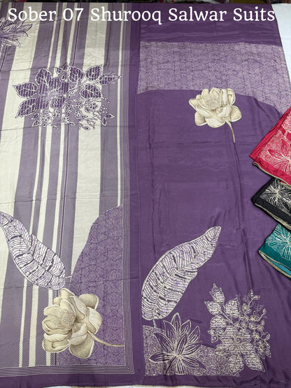 Sober 07 Shurooq Pure Muslin Salwar Suits Exporter Ahmedabad