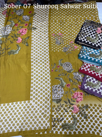 Sober 07 Shurooq Pure Muslin Salwar Suits Exporter Ahmedabad