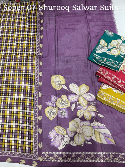Sober 07 Shurooq Pure Muslin Salwar Suits Exporter Ahmedabad