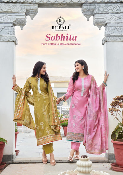 Sobhita Rupali Pure Cotton Pant Style Suits Exporter