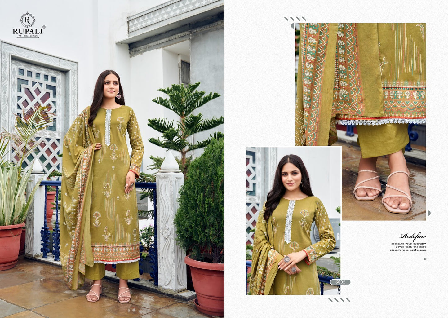 Sobhita Rupali Pure Cotton Pant Style Suits Exporter