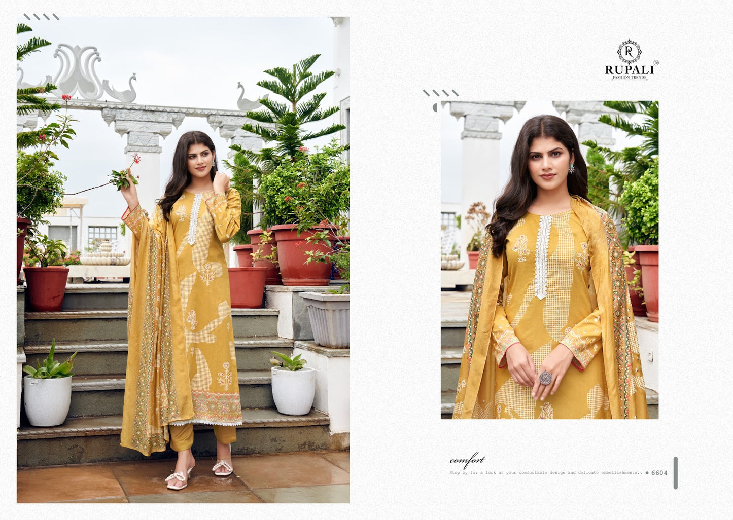 Sobhita Rupali Pure Cotton Pant Style Suits Exporter