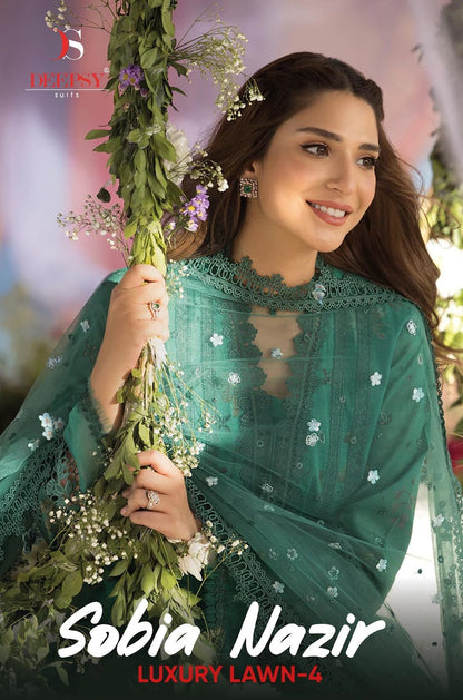 Sobia Nazir 4 Luxury Lawn Deepsy Cotton Pakistani Patch Work Suits Supplier