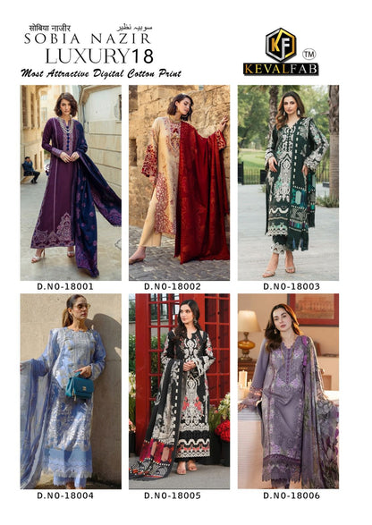 Sobia Nazir Luxury 18 Keval Fab Cotton Karachi Salwar Suits Wholesaler Gujarat