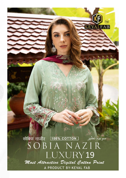 Sobia Nazir Luxury 19 Keval Fab Cotton Karachi Salwar Suits Supplier Gujarat