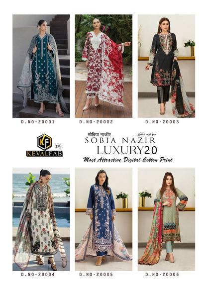 Sobia Nazir Luxury 20 Keval Fab Lawn Cotton Karachi Salwar Suits Manufacturer