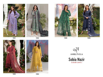 Sobia Nazir Luxury Lawn 1 Amrutvela Cotton Pakistani Patch Work Suits Manufacturer India