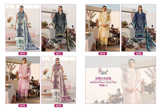 Sobia Nazir Premium Lawn Colletion Vol 1 Shree Fabs Cotton Pakistani Patch Work Suits Supplier Gujarat