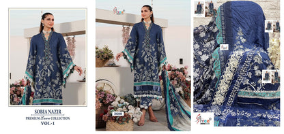 Sobia Nazir Premium Lawn Colletion Vol 1 Shree Fabs Cotton Pakistani Patch Work Suits Supplier Gujarat