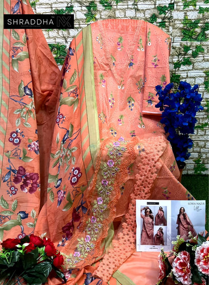 Sobia Nazir Vital Vol 1 Mahgul Shraddha Nx Lawn Cotton Pakistani Patch Work Suits Exporter