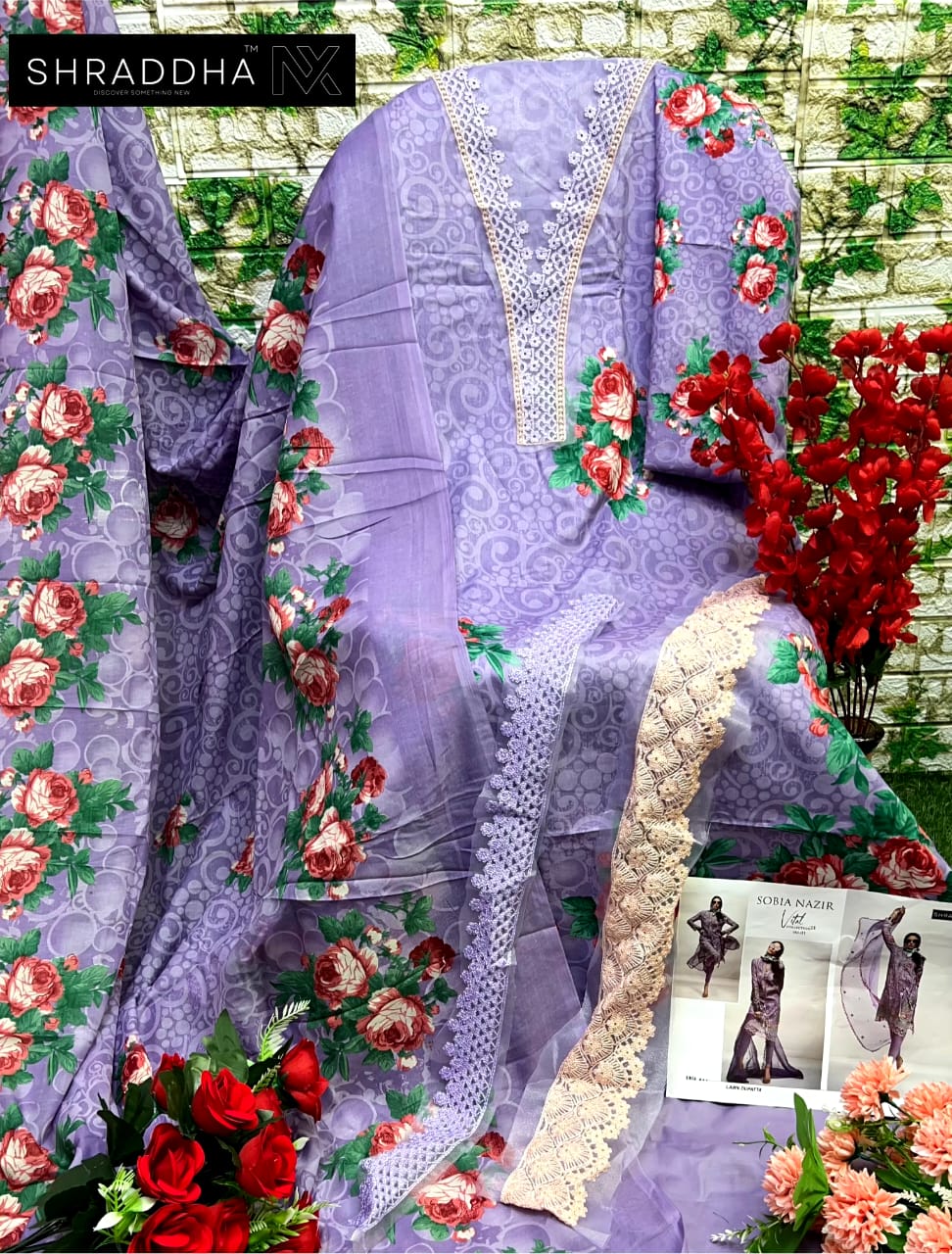 Sobia Nazir Vital Vol 1 Mahgul Shraddha Nx Lawn Cotton Pakistani Patch Work Suits Exporter