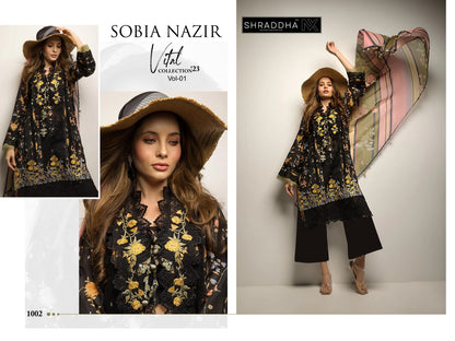 Sobia Nazir Vital Vol 1 Mahgul Shraddha Nx Lawn Cotton Pakistani Patch Work Suits Exporter
