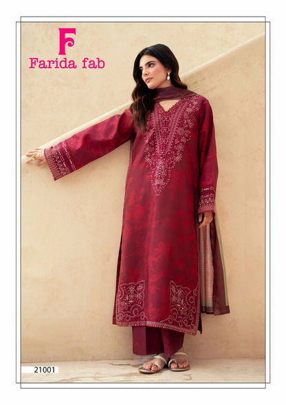 Sobia Nazir Vol 21 Farida Fab Lawn Cotton Karachi Salwar Suits Exporter India