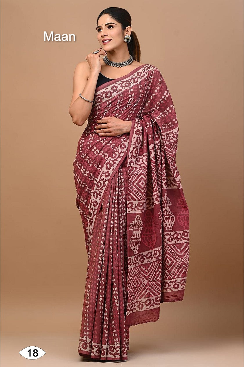 Sof Swetha Malai Maan Cotton Sarees Supplier India