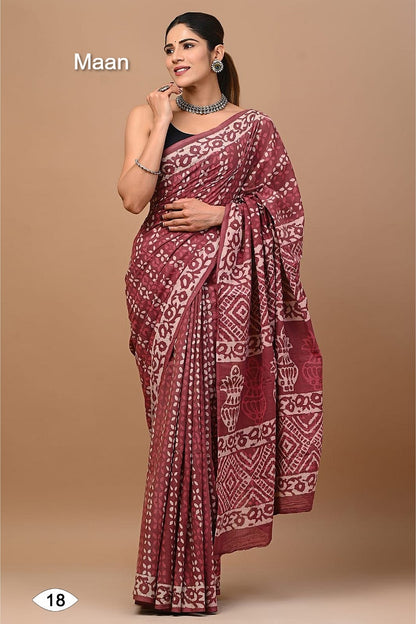 Sof Swetha Malai Maan Cotton Sarees Supplier India