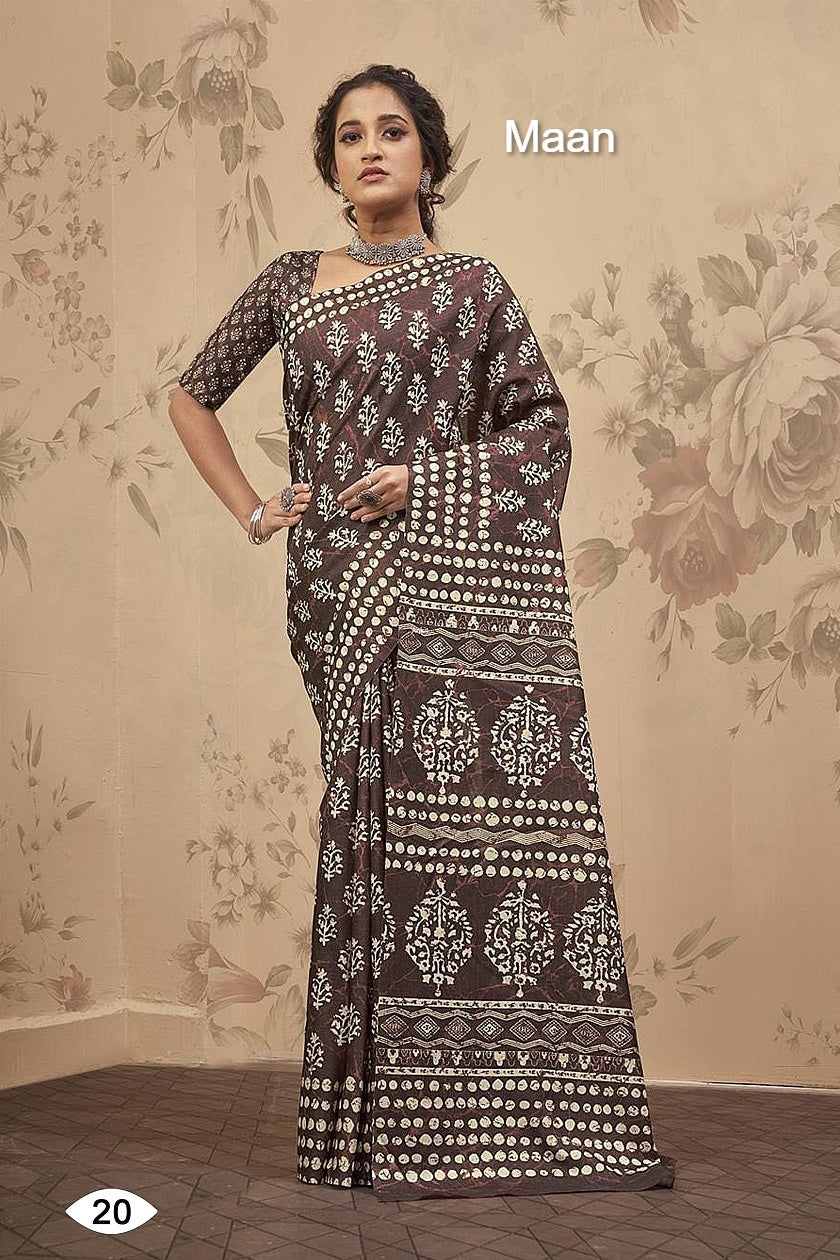 Sof Swetha Malai Maan Cotton Sarees Supplier India