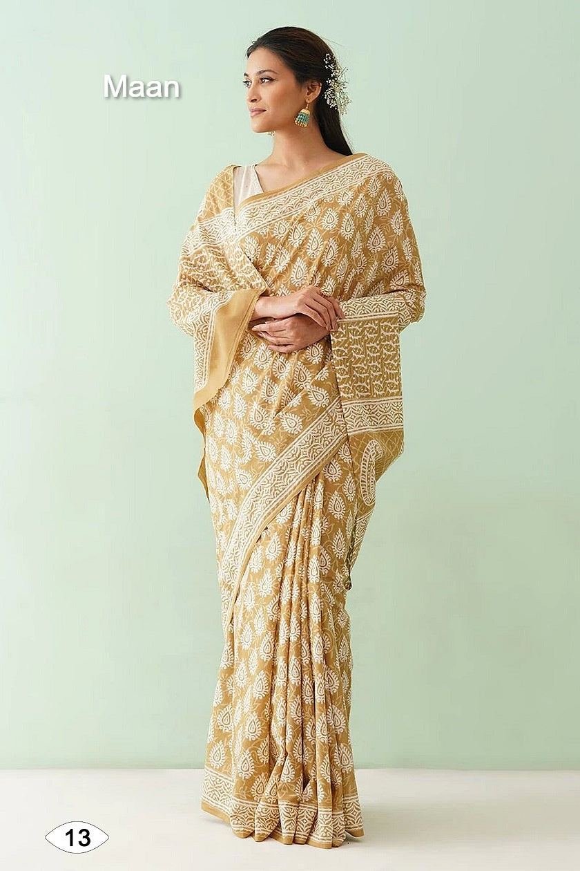 Sof Swetha Malai Maan Cotton Sarees Supplier India