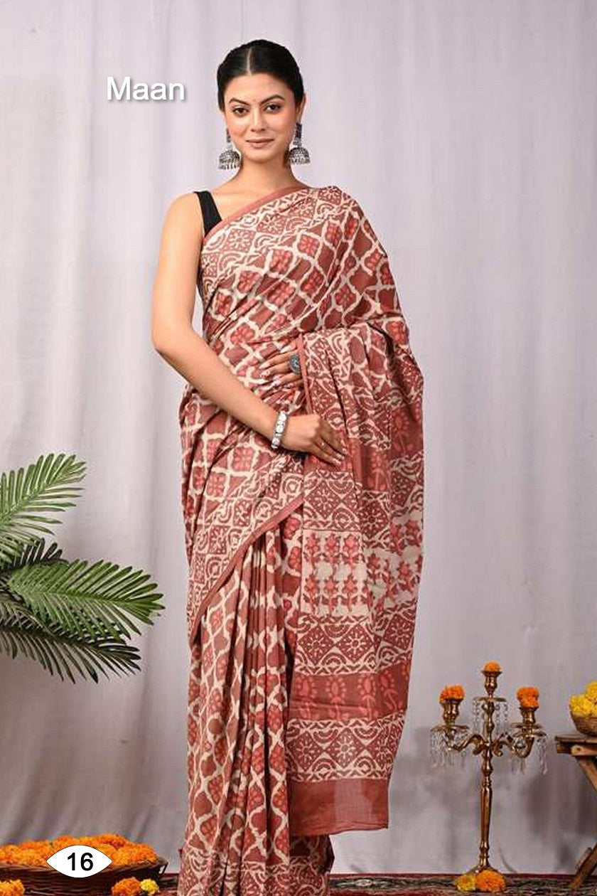 Sof Swetha Malai Maan Cotton Sarees Supplier India