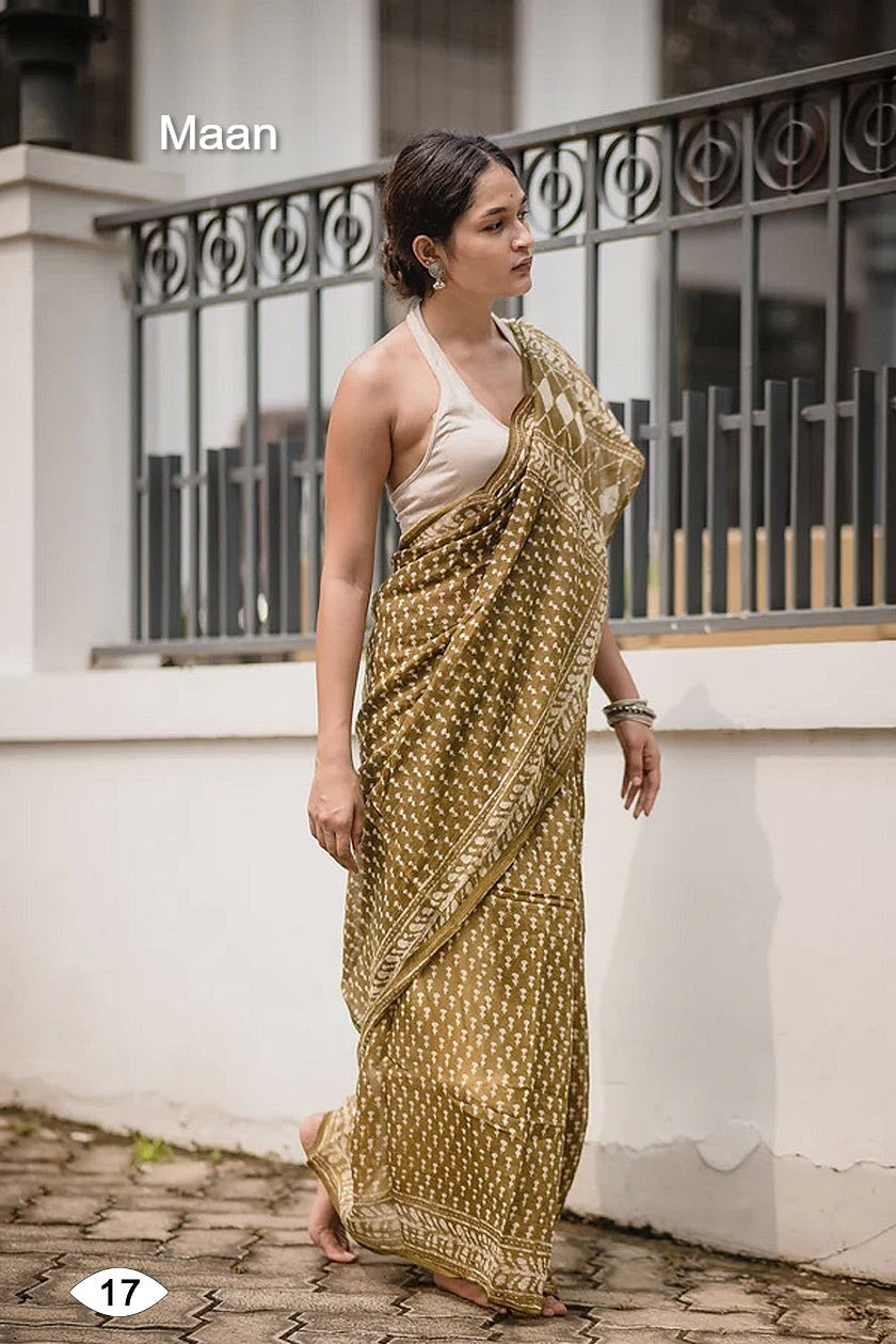 Sof Swetha Malai Maan Cotton Sarees Supplier India