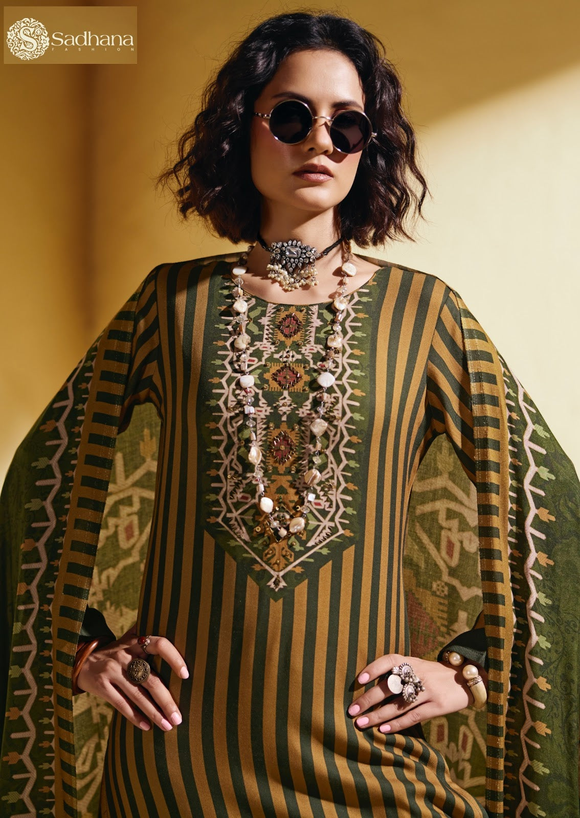Sofi Sadhana Viscose Pashmina Suits Supplier Gujarat