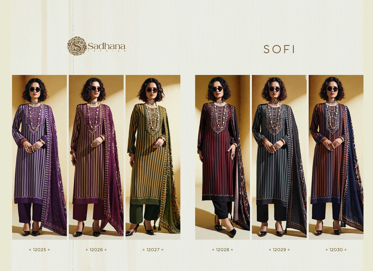 Sofi Sadhana Viscose Pashmina Suits Supplier Gujarat